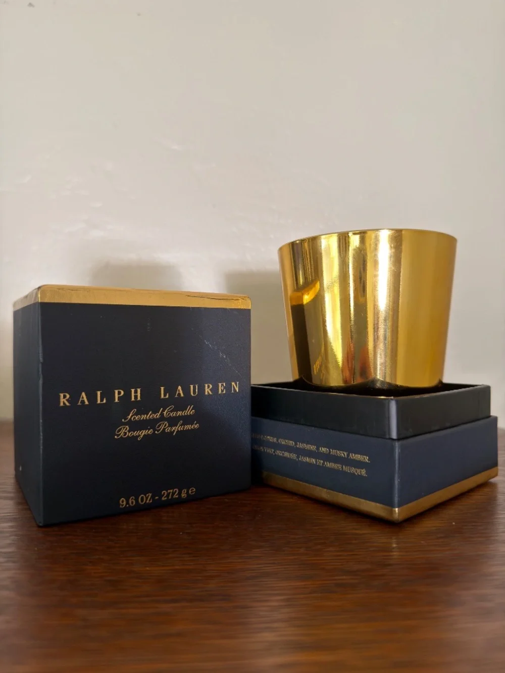 RARE Ralph Lauren Upper Fifth Luxury Candle Gold Metallic Jar 9.6oz NIB